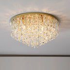 Elegant Crystal Ceiling Chandelier With Adjustable Height For Dining And Living Rooms