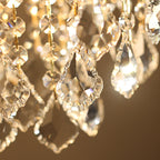 Elegant Crystal Chandelier With LED Bulbs Modern Design For Luxe Bedroom Ambiance