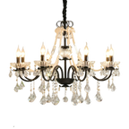 Astra Crystal Chandelier Black Modern Design Adjustable Height For Dining And Living