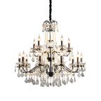 Astra Crystal Chandelier Black Modern Design Adjustable Height For Dining And Living