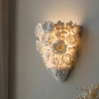 Elegant Ceramic Wall Lamp With Floral Design And Soft Led Light