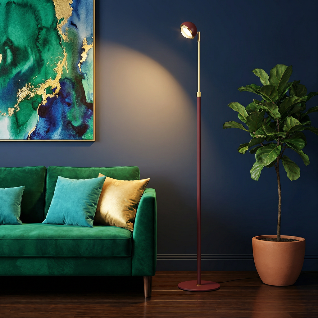 Elegant Bamboo Floor Lamp With Dimmable LED And Adjustable Height For Cozy Spaces