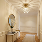 Elegant Crystal Chandelier With LED Bulbs Modern Design For Luxe Bedroom Ambiance