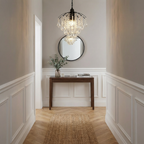 Elegant Crystal Chandelier With LED Bulbs Modern Design For Luxe Bedroom Ambiance