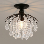 Elegant Crystal Chandelier With LED Bulbs Modern Design For Luxe Bedroom Ambiance