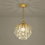 Elegant Crystal Chandelier With LED Bulbs Modern Design For Luxe Bedroom Ambiance