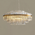 Elegant Crystal Chandelier With Modern LED Lighting And Adjustable Height